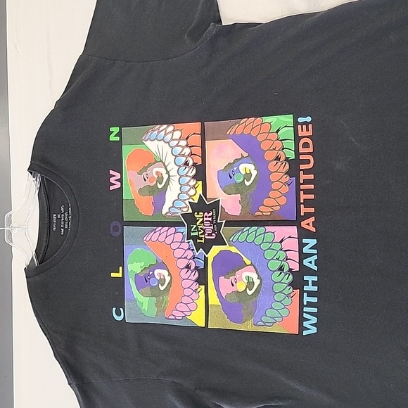 Retro Mens Blk Multicolor In Living Color Hommie The Clown Graphic Shirt, sz 2XL - Picture 7 of 8